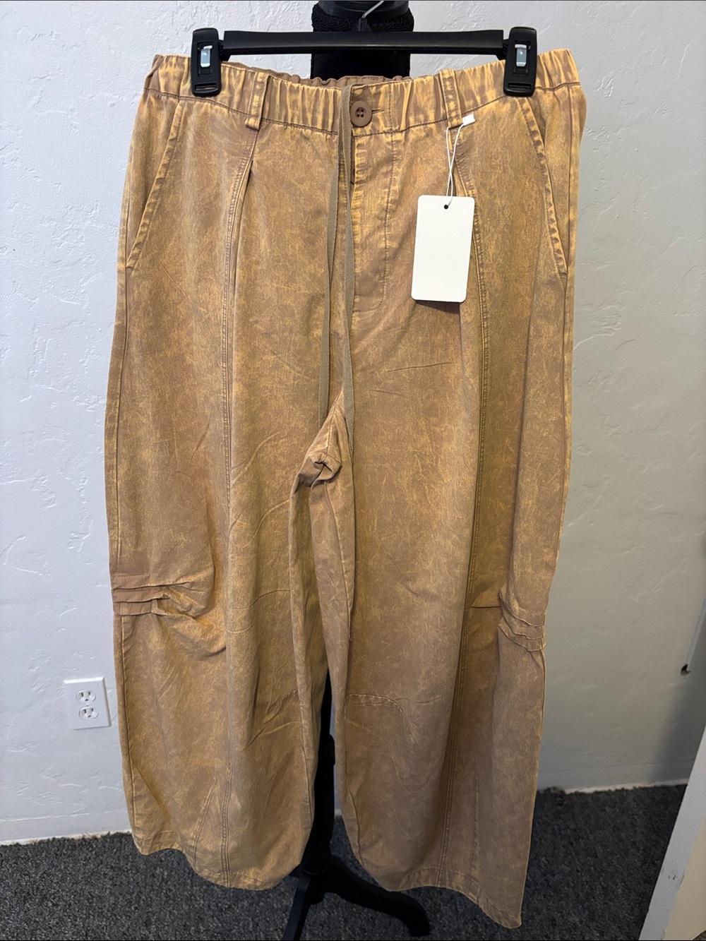 Bluivy Women's Cargo Jumpsuit Pants in Tan Wash